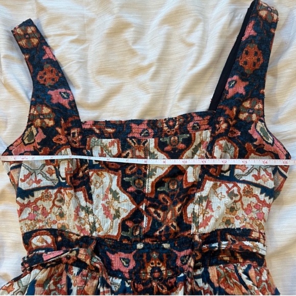 Anthropologie Square-Neck Printed Tiered Midi Dress, NEW - Picture 11 of 15